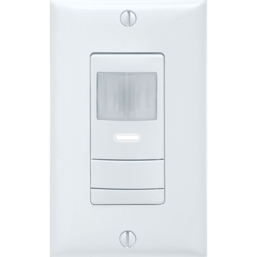 Sensor Switch WSX WH WSX Rectangular Single Relay Wall Mount Occupancy Sensor, 120/277 V AC, Passive Infrared Sensor, 20 ft Coverage, 180 deg Viewing, Wall Mounting